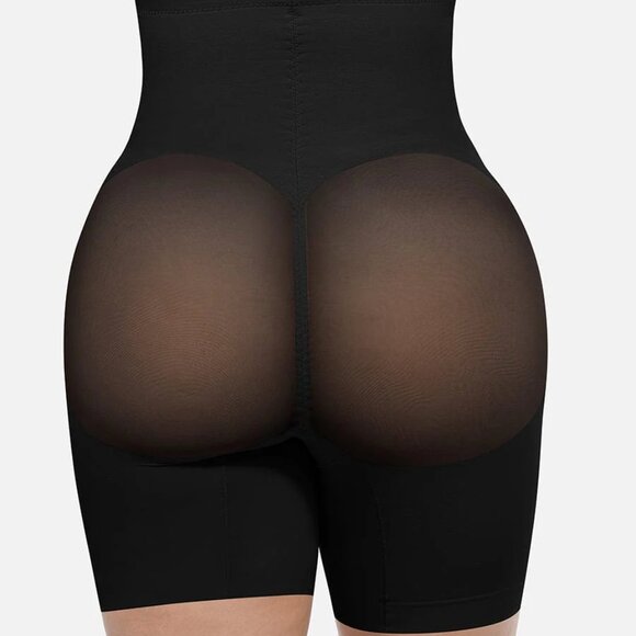 Mesh Tummy Control Butt Lifting High Waisted Shapewear Shorts - Picture 4 of 15